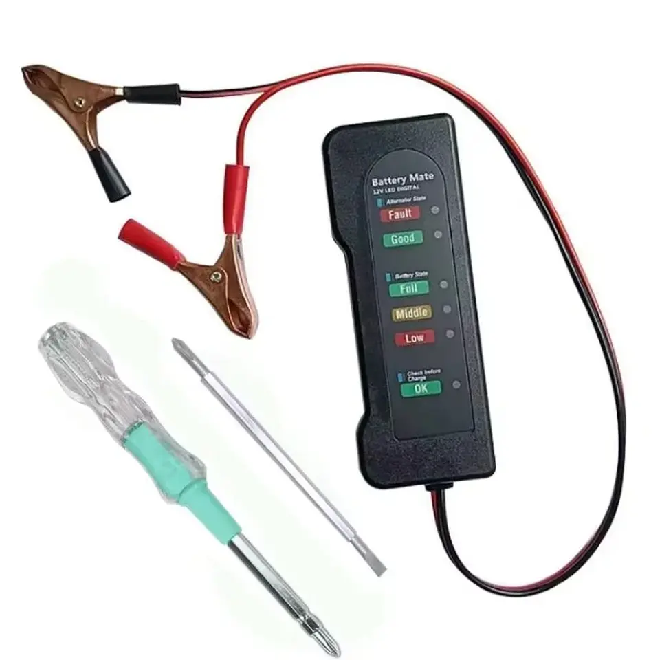 Probador de batería automotriz 12V LED 2