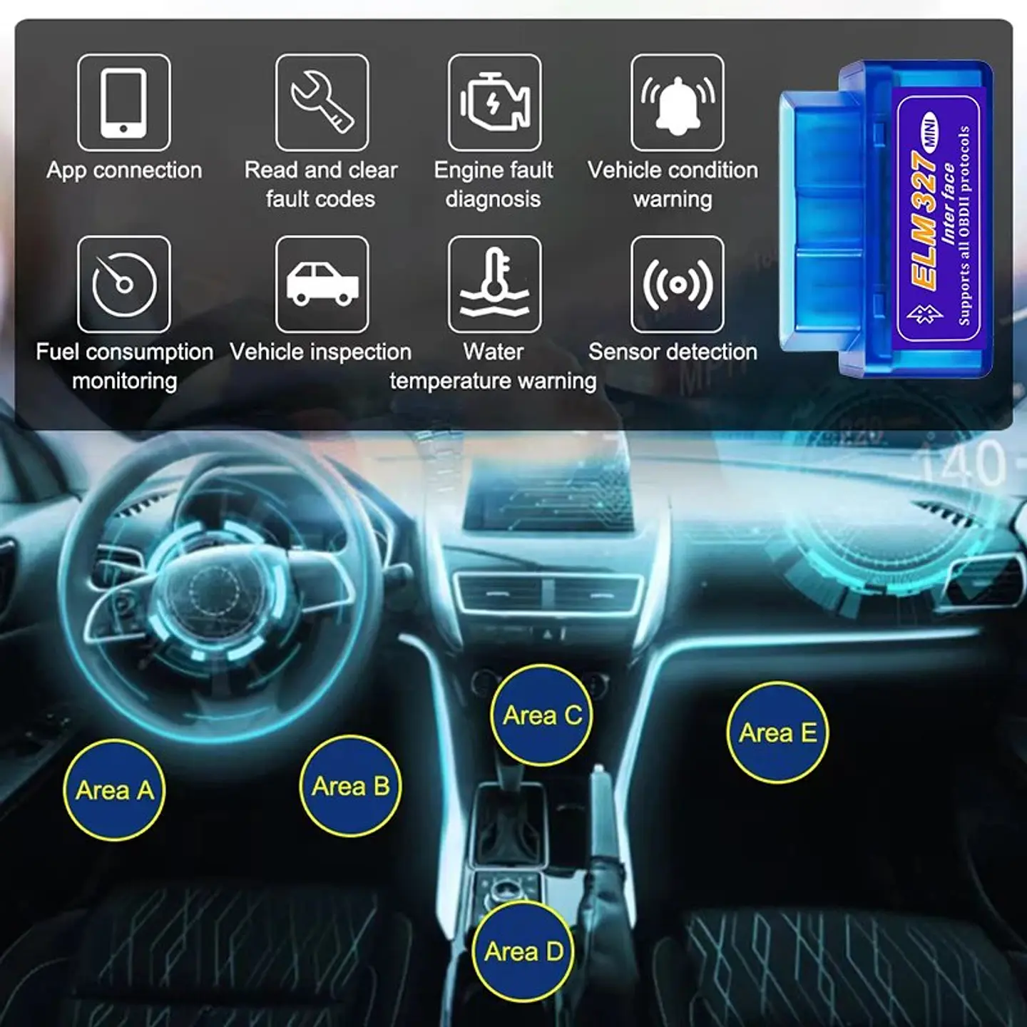 Lector de códigos OBD2 Bluetooth para diagnóstico automotriz 2