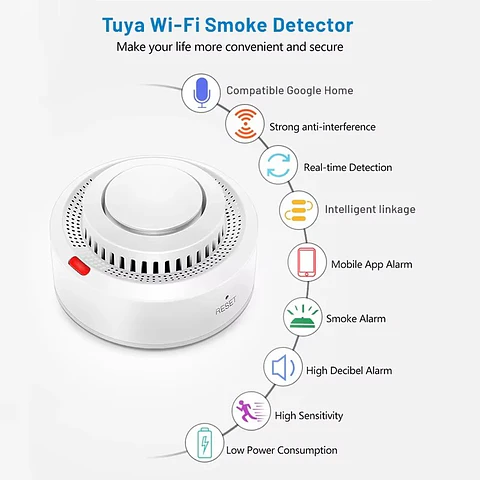 Detector de Humo Inteligente WiFi para Seguridad