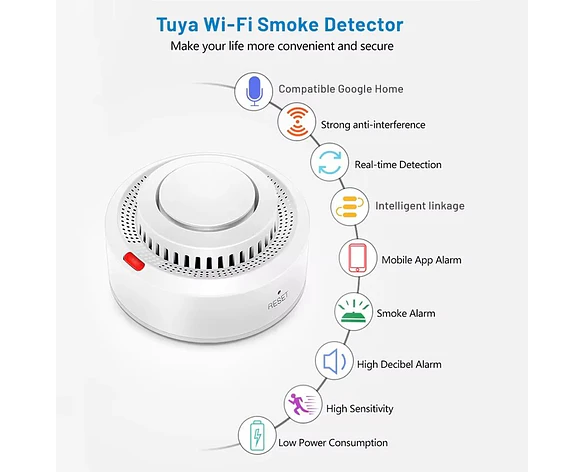 Detector de Humo Inteligente WiFi para Seguridad