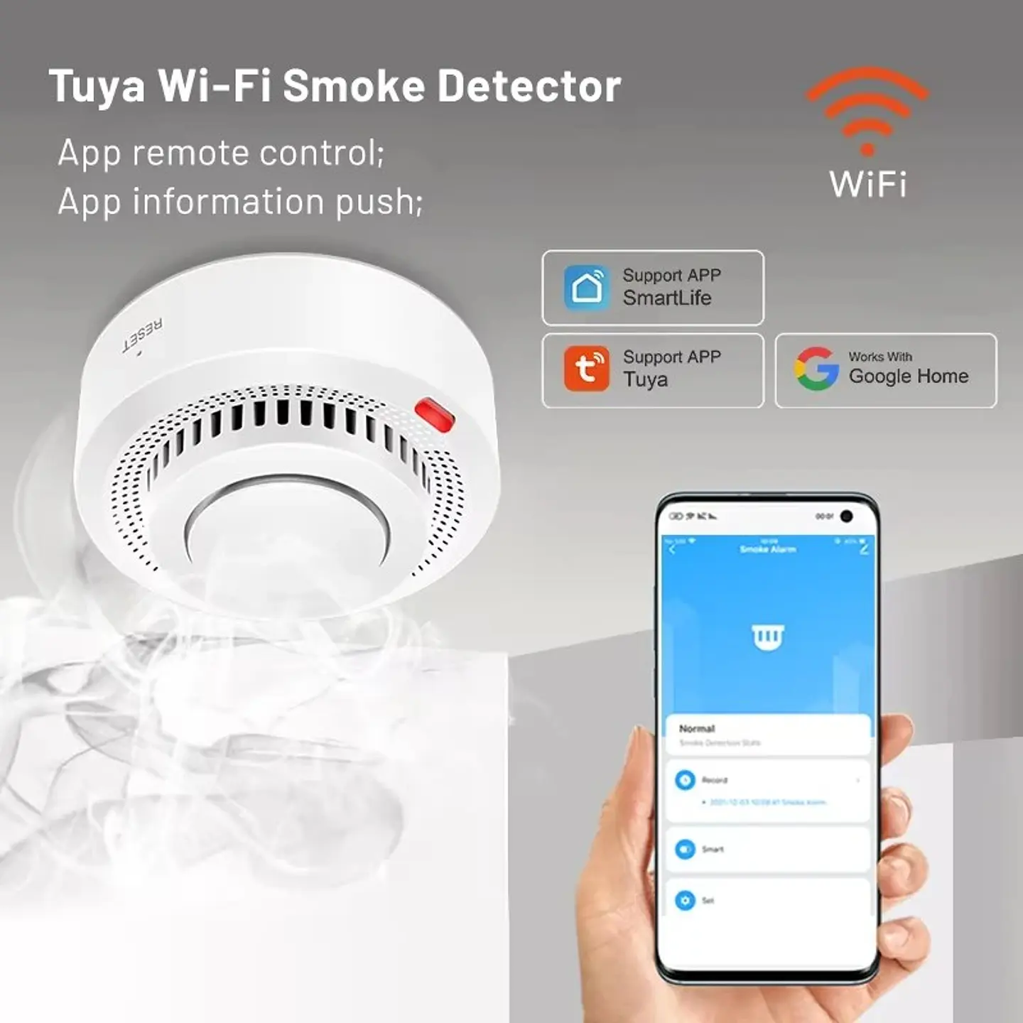 Detector de Humo Inteligente WiFi para Seguridad 4