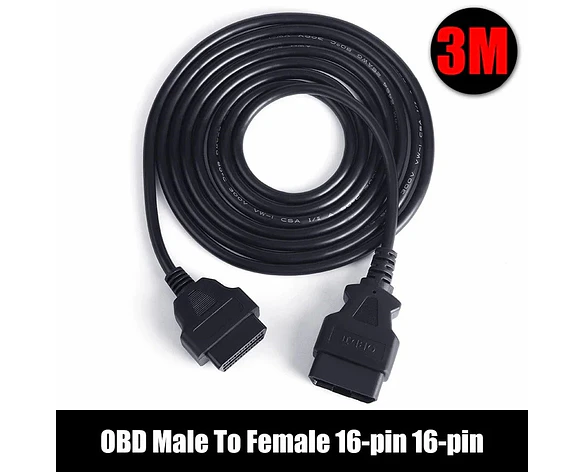 Cable de Extensión OBD2 Macho a Hembra 16 Pines 3m