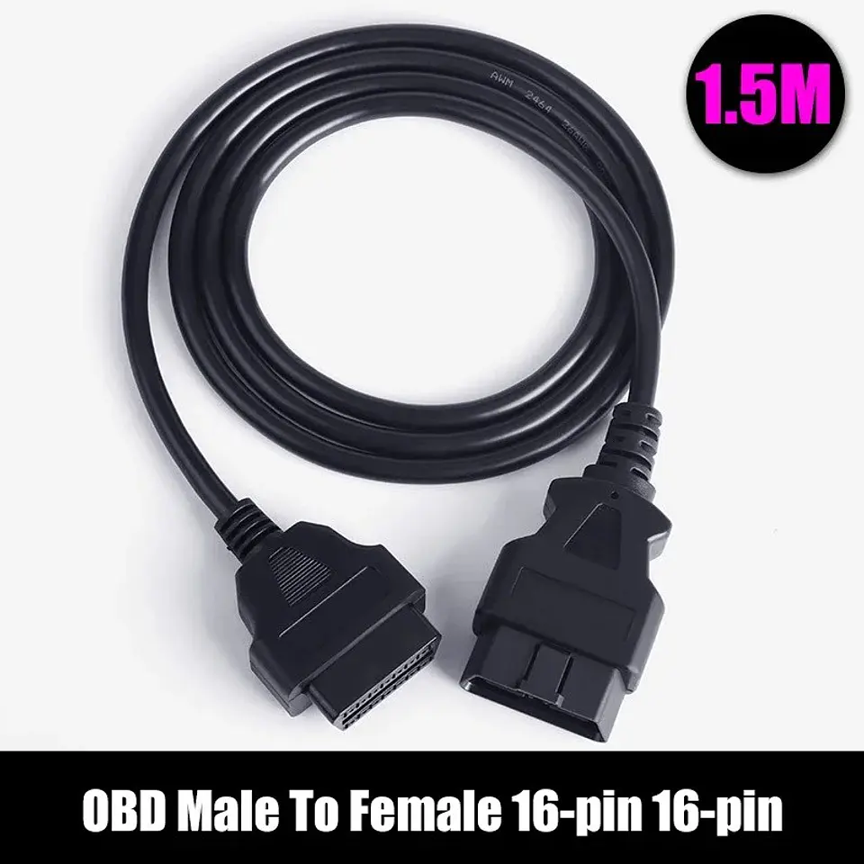 Cable de Extensión OBD2 Macho a Hembra 16 Pines 3m 8
