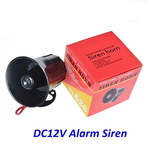Sirena alarma exterior 12V 115dB para seguridad