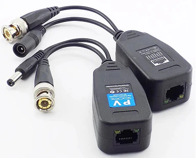Conectores Balun de Vídeo BNC a RJ45 para CCTV