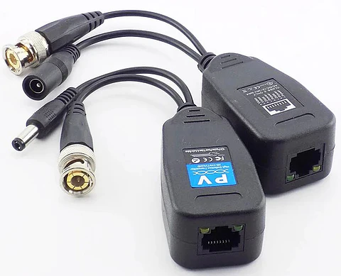 Conectores Balun de Vídeo BNC a RJ45 para CCTV