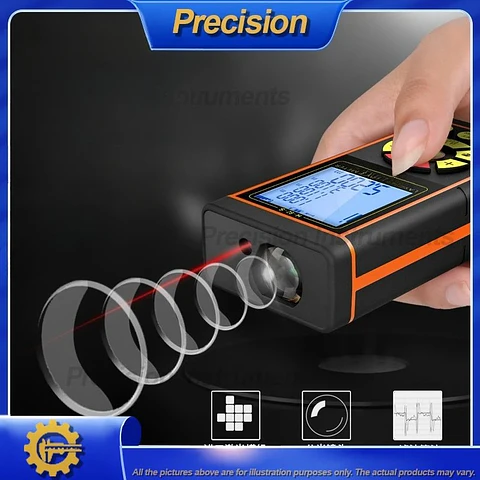 Medidor de distancia láser portátil para construcción