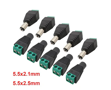 Adaptador Conector Jack DC 5.5x2.1mm 5.5x2.5mm