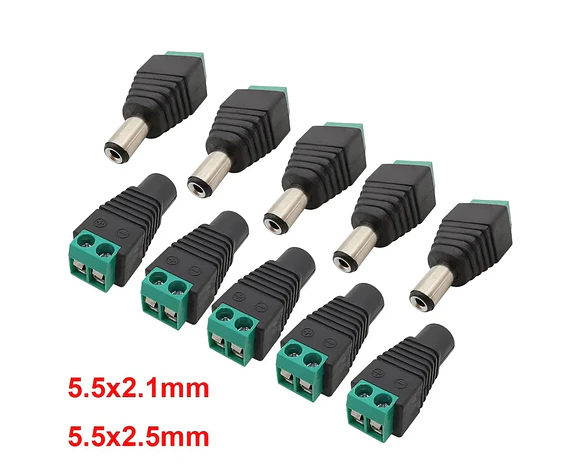 Adaptador Conector Jack DC 5.5x2.1mm 5.5x2.5mm