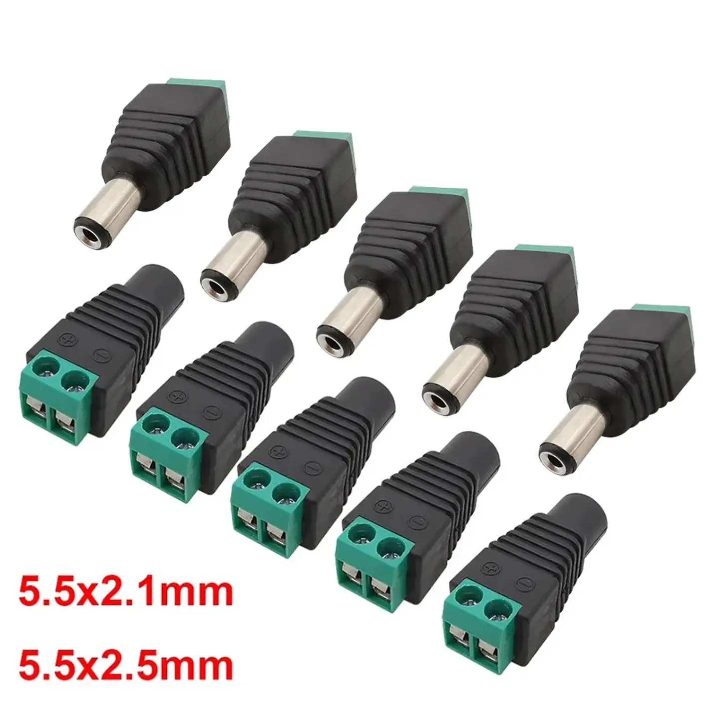 Adaptador Conector Jack DC 5.5x2.1mm 5.5x2.5mm 1