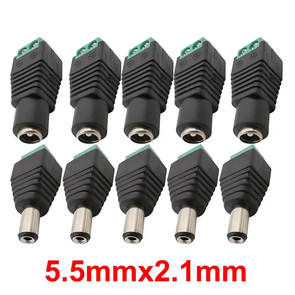 Adaptador Conector Jack DC 5.5x2.1mm 5.5x2.5mm 9