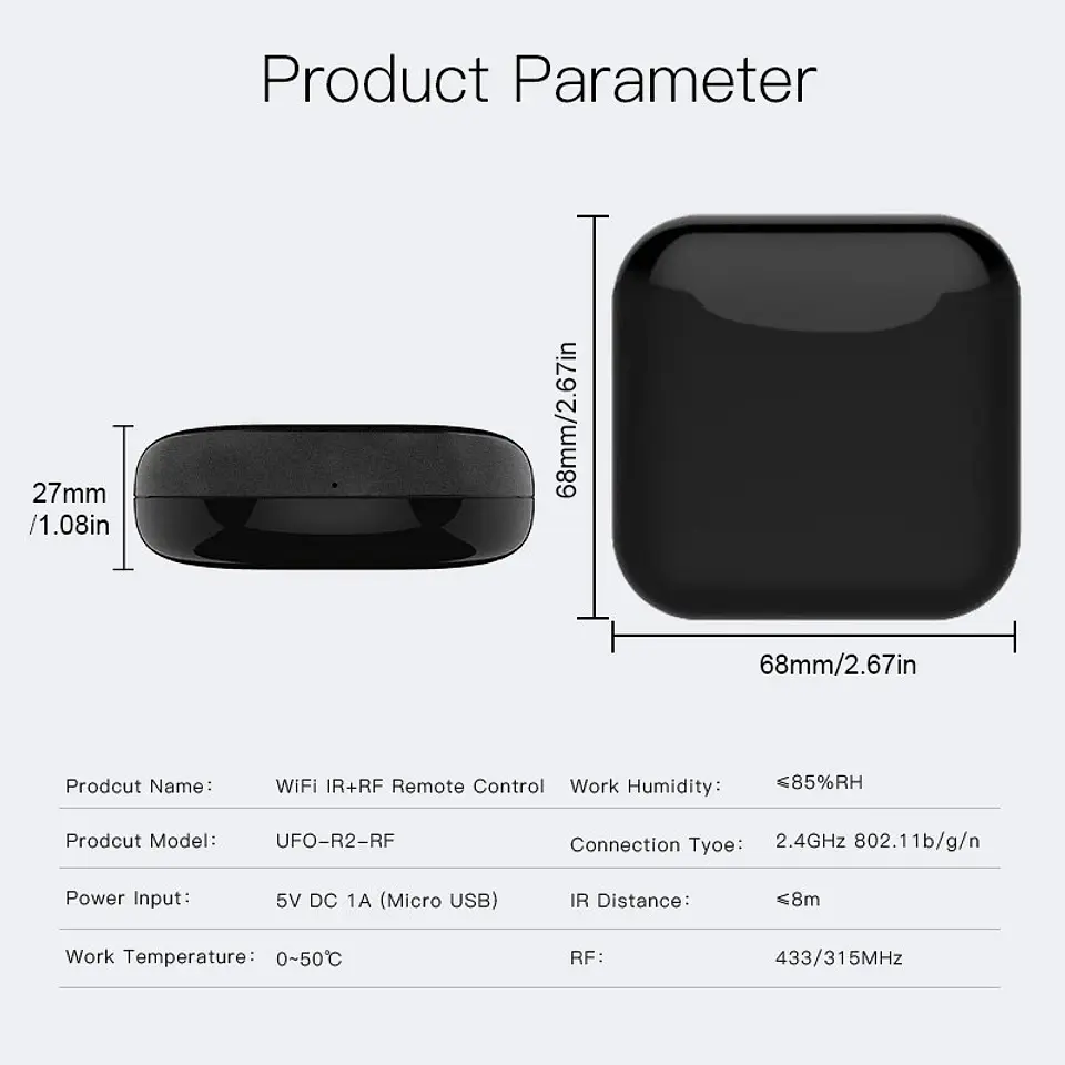 Control Remoto Universal WiFi RF IR para Hogar Inteligente 6
