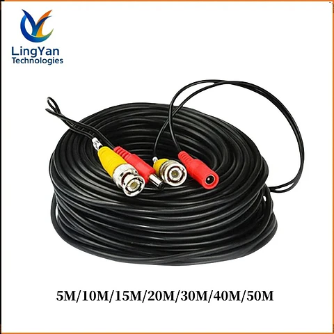 Cable Coaxial BNC + DC para CCTV 5-50M