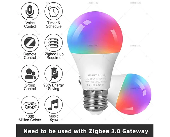 Bombilla LED Inteligente Zigbee E27 B22