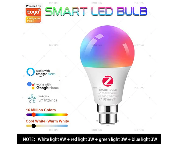 Bombilla LED Inteligente Zigbee E27 B22