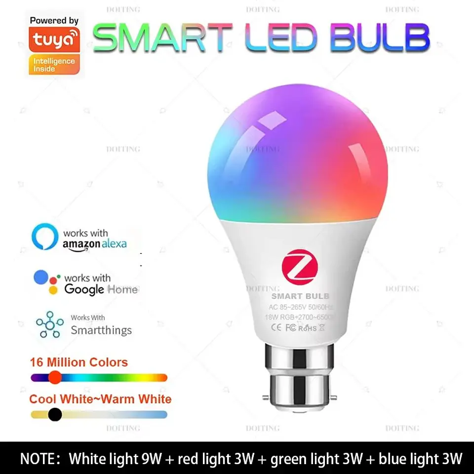 Bombilla LED Inteligente Zigbee E27 B22 8
