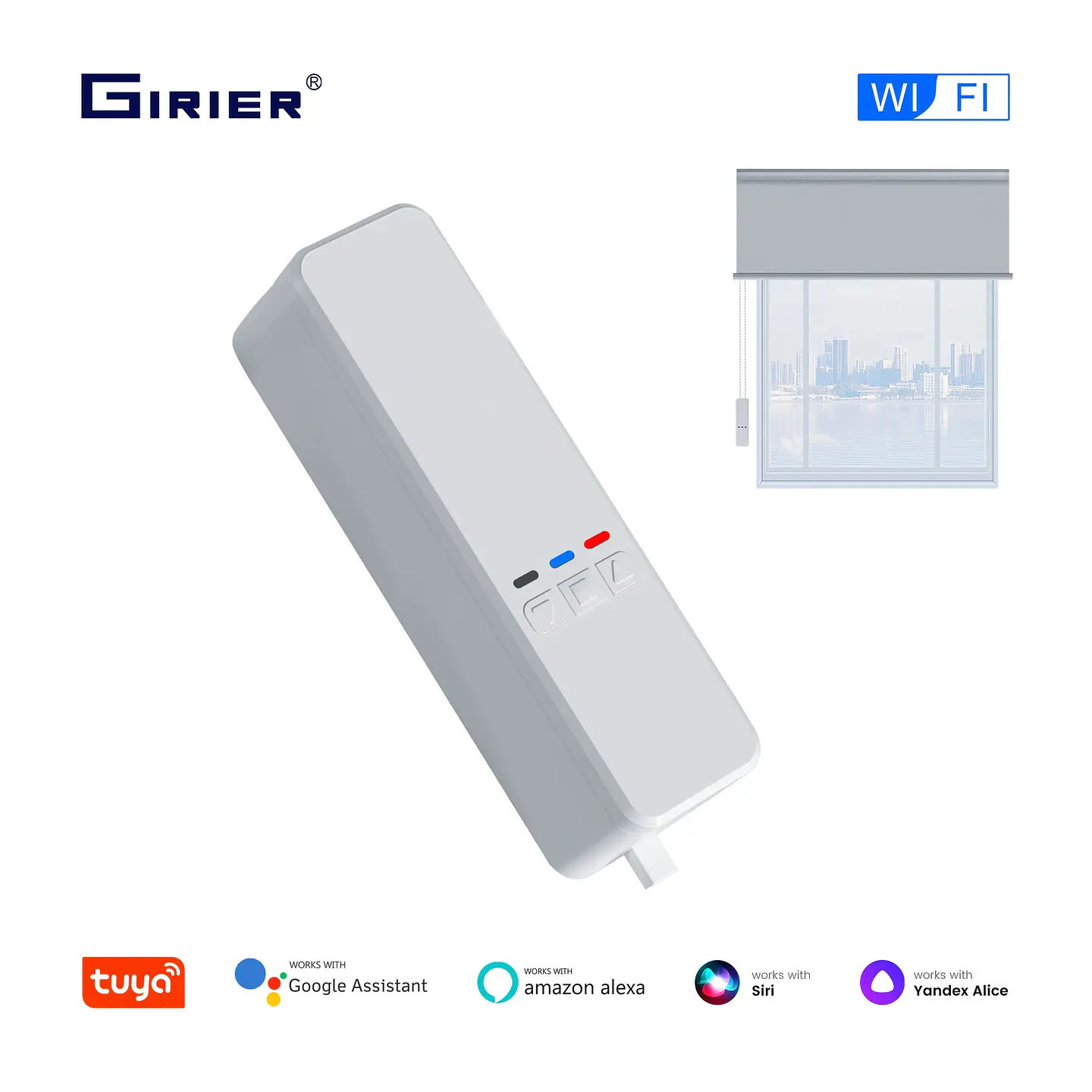 Motor Inteligente para Cortinas WiFi RF433 1
