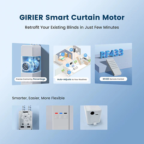 Motor Inteligente para Cortinas WiFi RF433