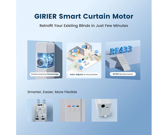 Motor Inteligente para Cortinas WiFi RF433