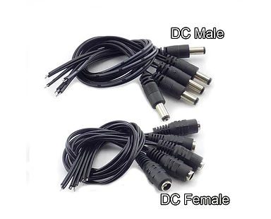Conectores macho y hembra 12V CC para CCTV y LED