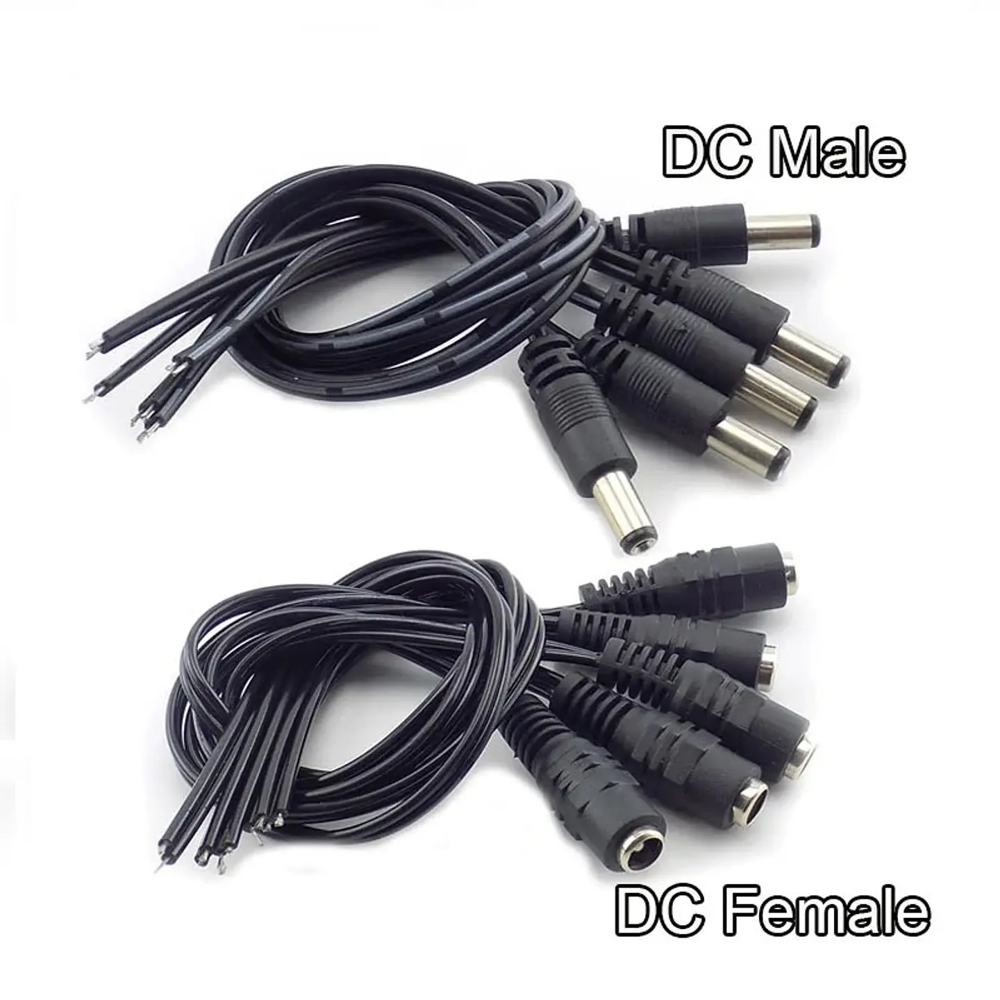 Conectores macho y hembra 12V CC para CCTV y LED 1