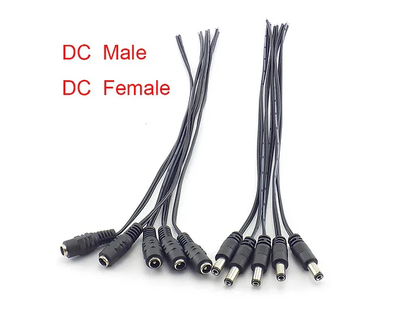Conectores macho y hembra 12V CC para CCTV y LED
