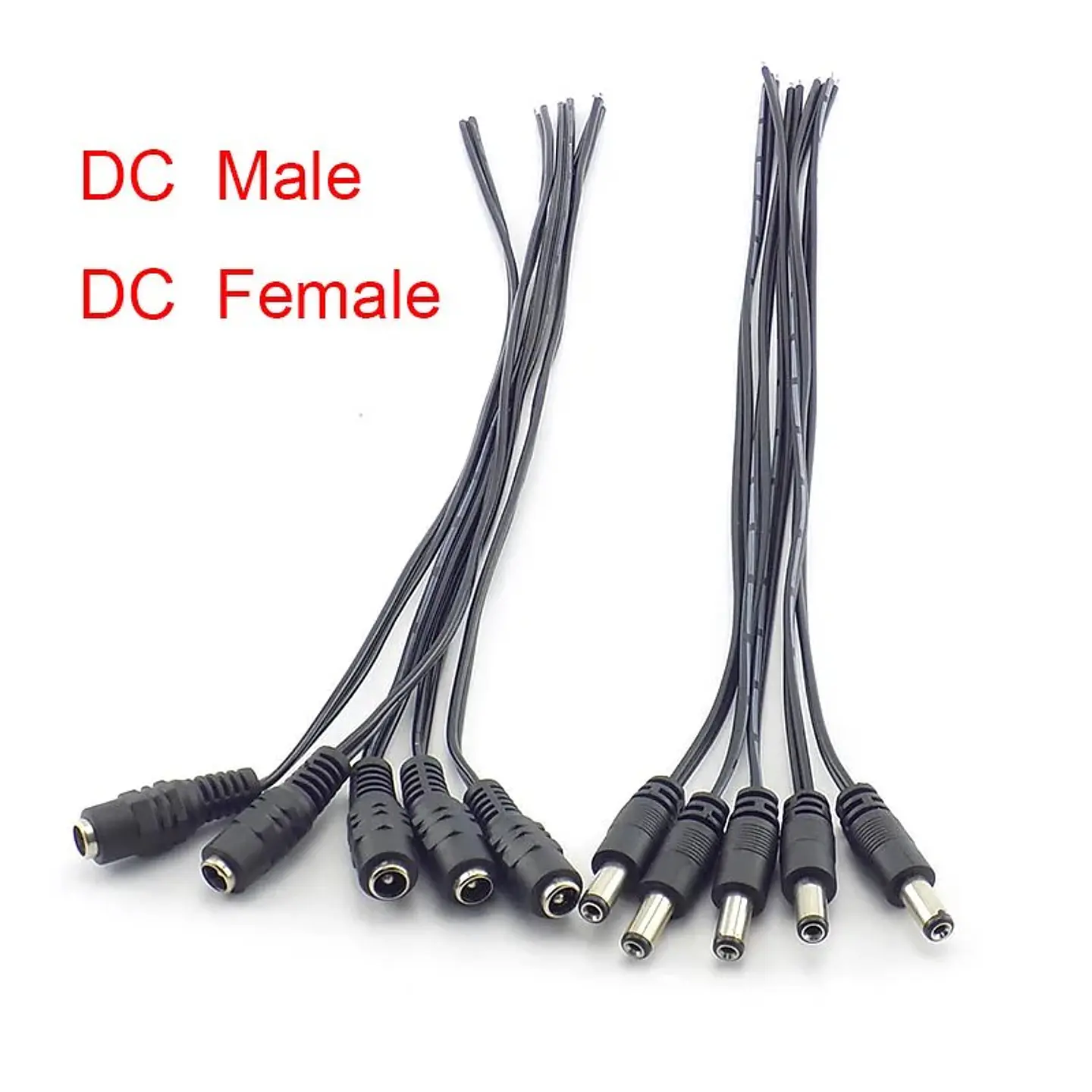 Conectores macho y hembra 12V CC para CCTV y LED 2