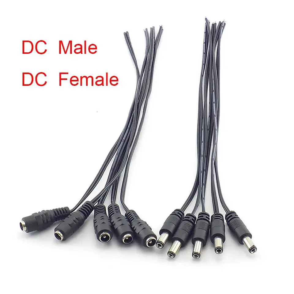 Conectores macho y hembra 12V CC para CCTV y LED 2