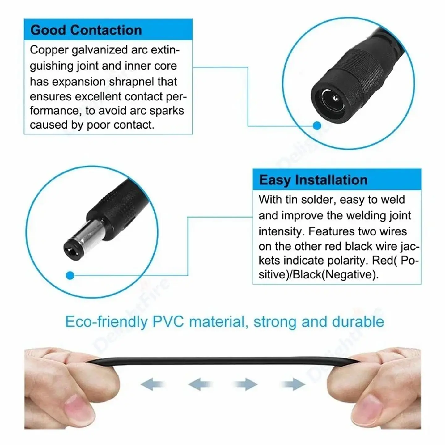 Conector divisor de alimentación DC 5.5x2.1mm 3