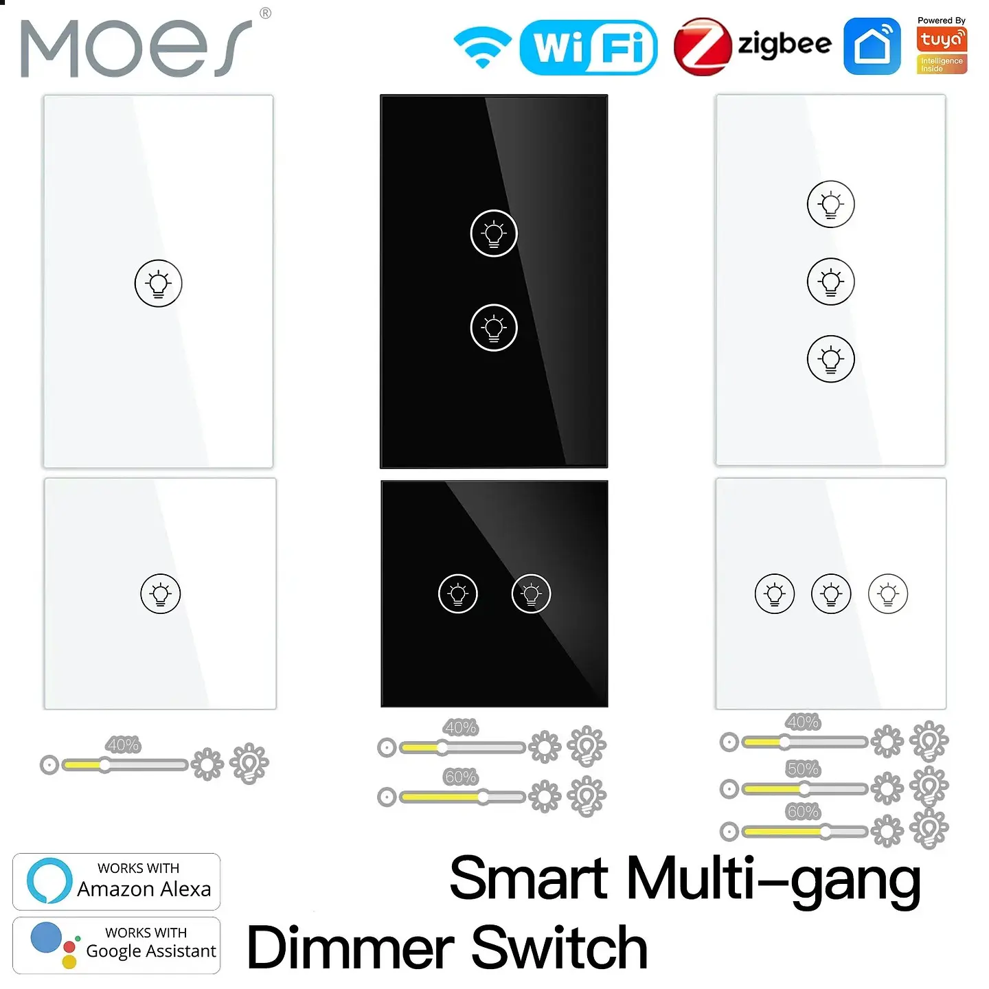 Interruptor atenuador de luz inteligente ZigBee 1