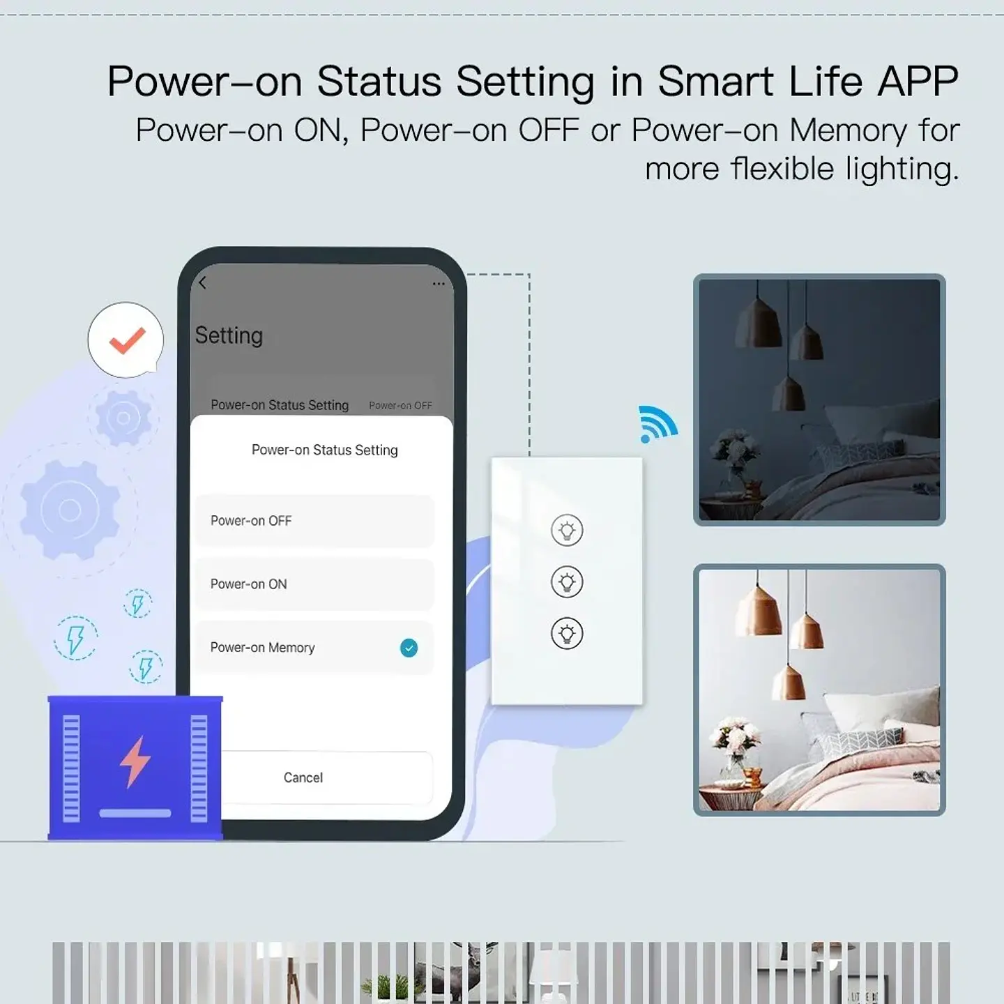 Interruptor atenuador de luz inteligente ZigBee 6