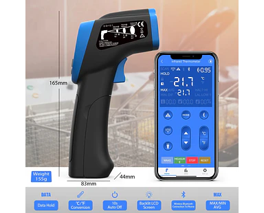Termómetro Infrarrojo Profesional Rango -50 a 550 °C