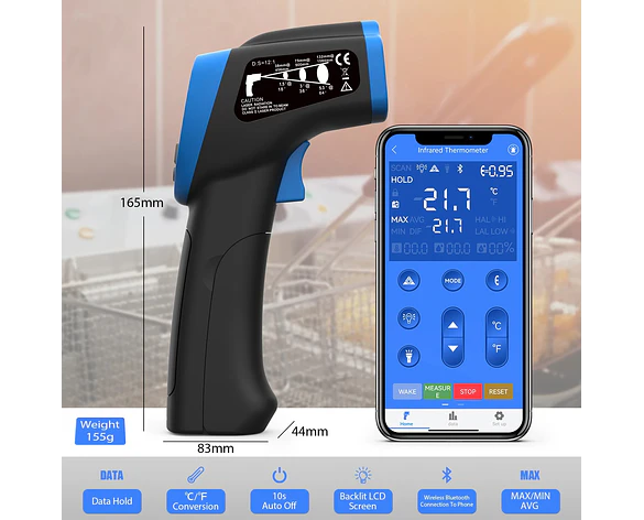Termómetro Infrarrojo Profesional Rango -50 a 550 °C