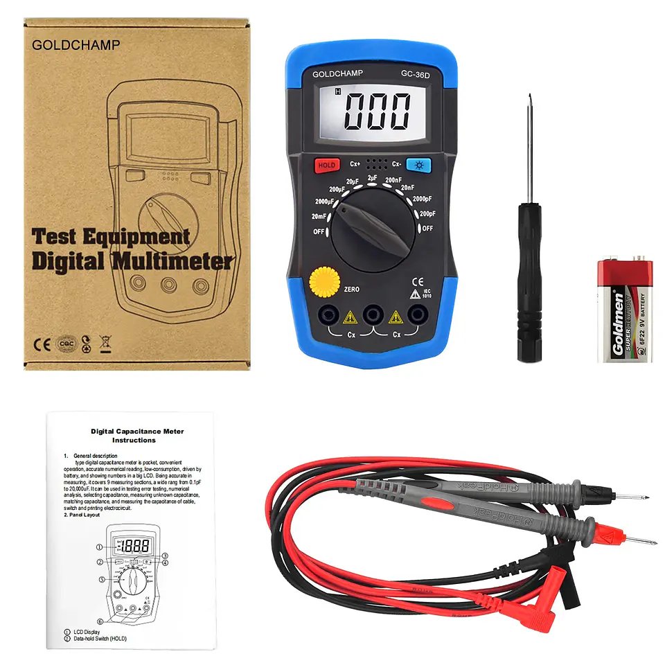 Medidor de capacitancia digital 0.1pF a 20000uF 6