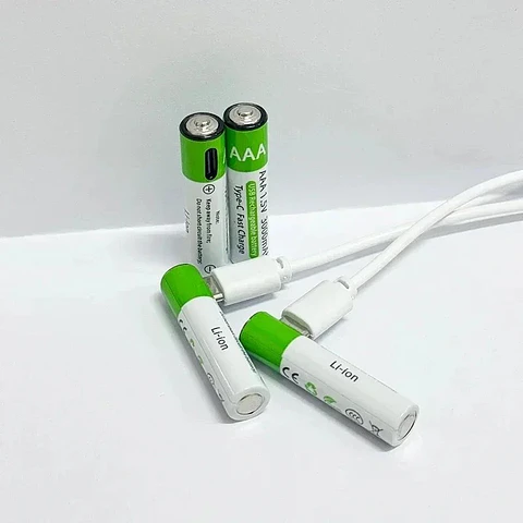 Baterías Recargables de Litio USB Tipo-C 1.5V AA y AAA Alta Capacidad