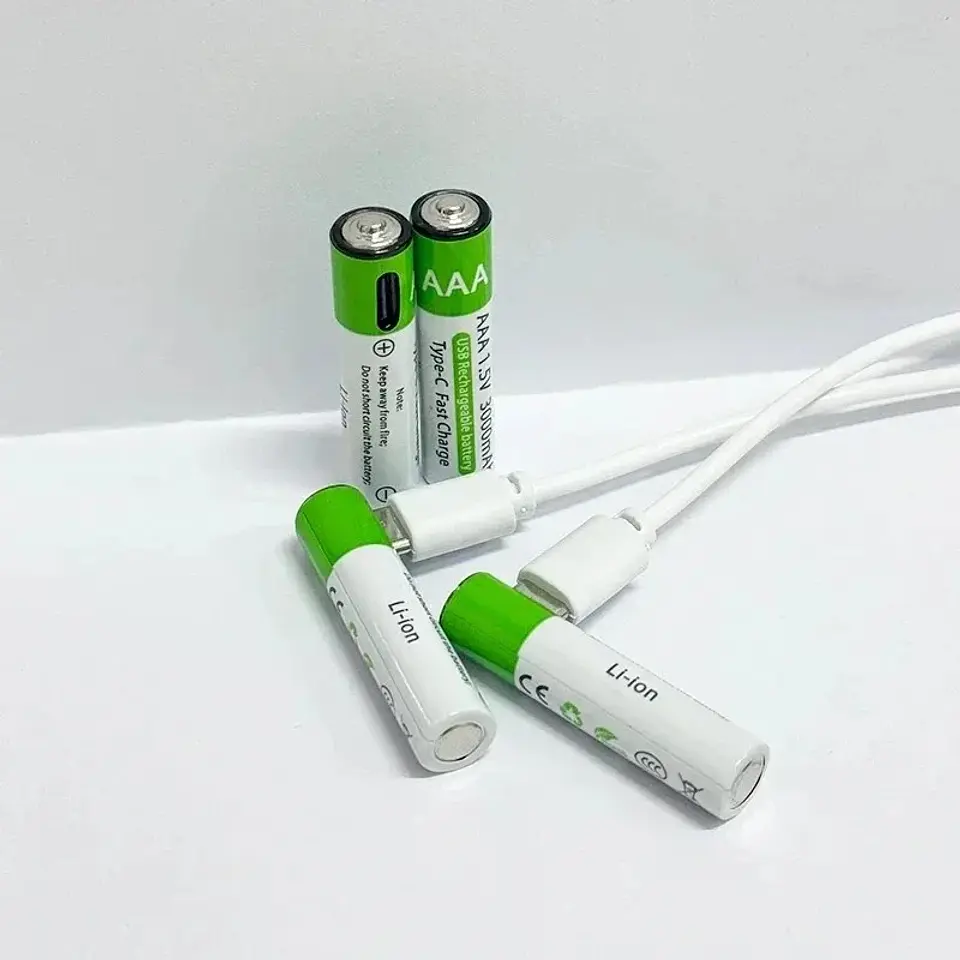 Baterías Recargables de Litio USB Tipo-C 1.5V AA y AAA Alta Capacidad 2