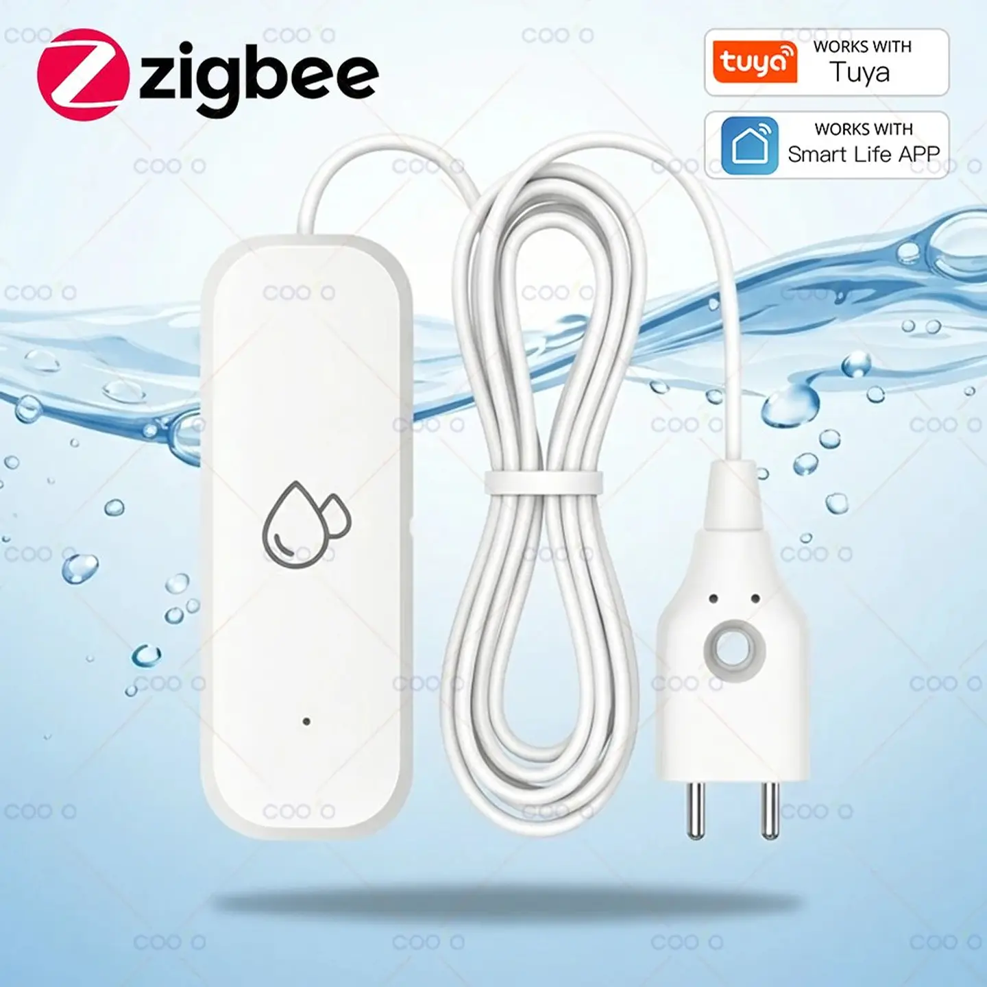 Sensor de Fugas de Agua Smart Life Tuya Inalámbrico ZigBee 1