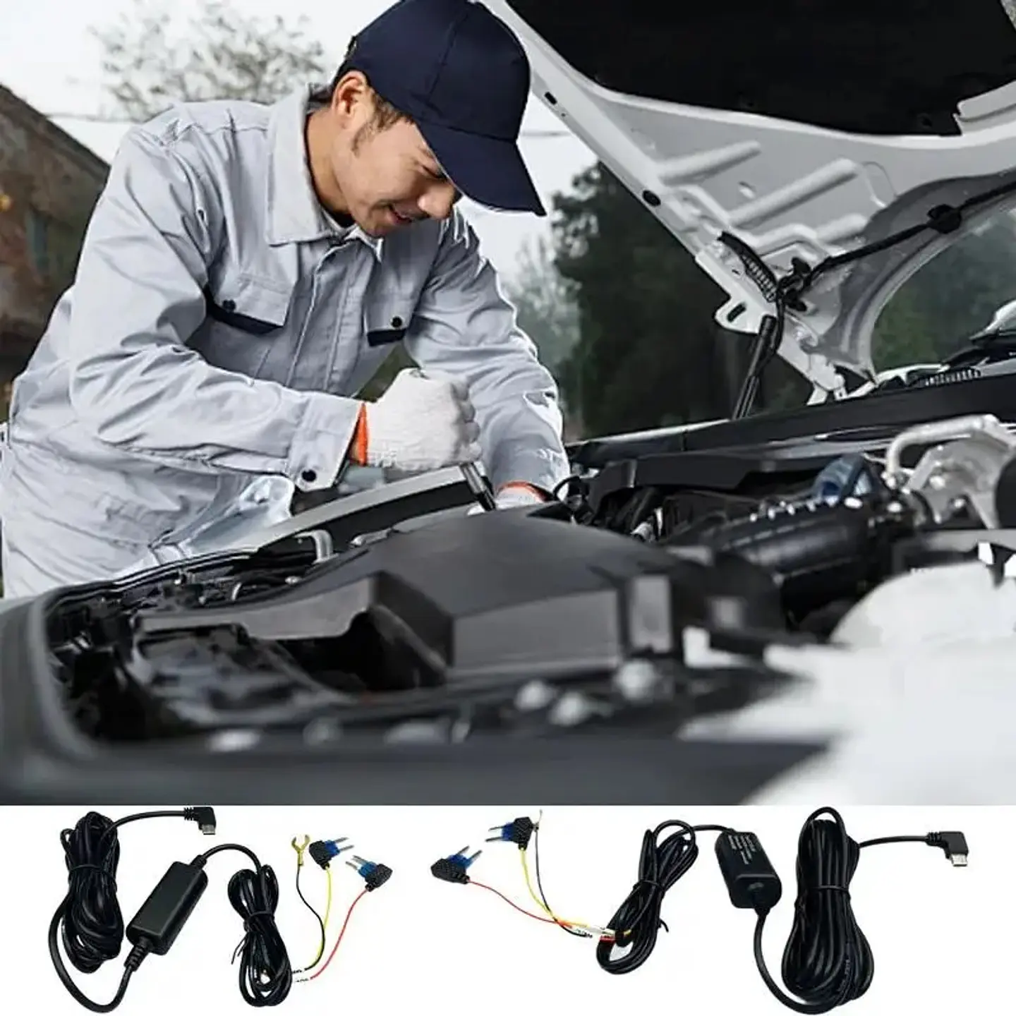 Kit Hardwire 12V/24V a 5V USB-C con Fusible – Alimentación Fija para GPS y Cámaras Vehiculares 4