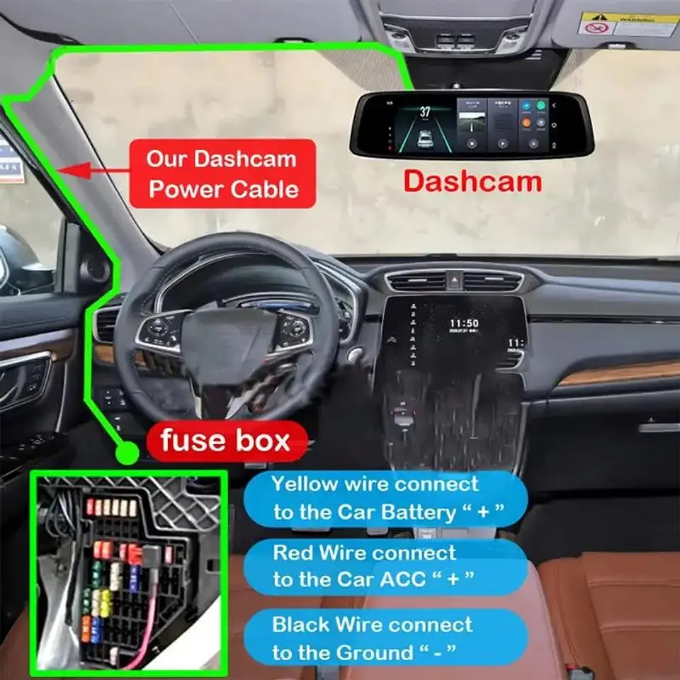 Kit Hardwire 12V/24V a 5V USB-C con Fusible – Alimentación Fija para GPS y Cámaras Vehiculares 6