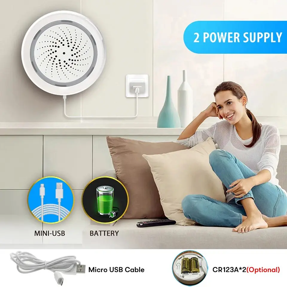 Sirena de Alarma WiFi Inteligente para Seguridad del Hogar 6