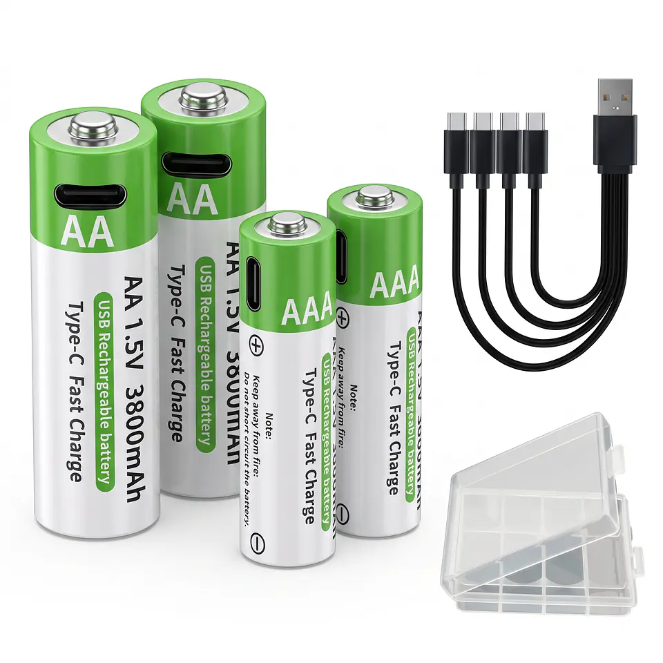 Baterías Recargables de Litio AA y AAA 1,5V con Carga USB-C 4