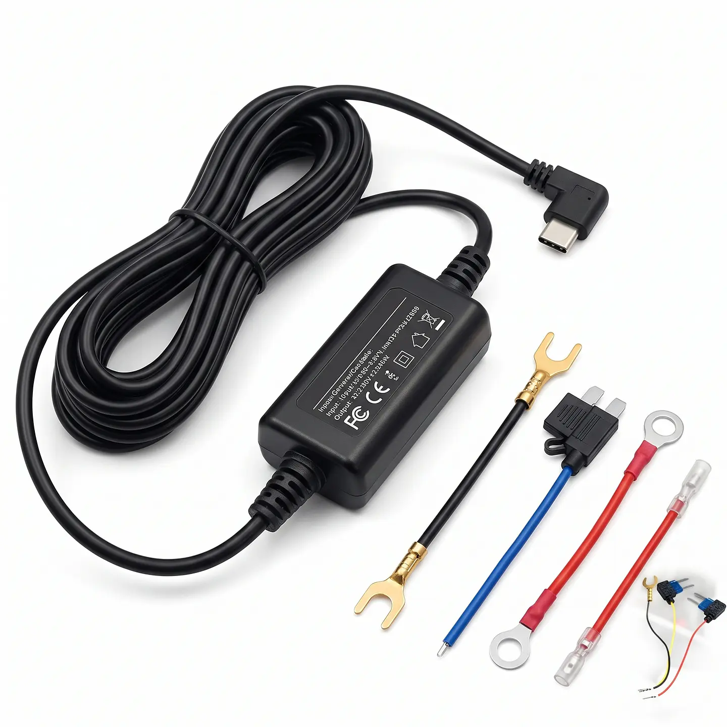 Kit Hardwire 12V/24V a 5V USB-C con Fusible – Alimentación Fija para GPS y Cámaras Vehiculares 5