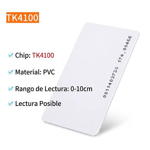 Tarjetas RFID 125KHz TK4100 para Control de Acceso