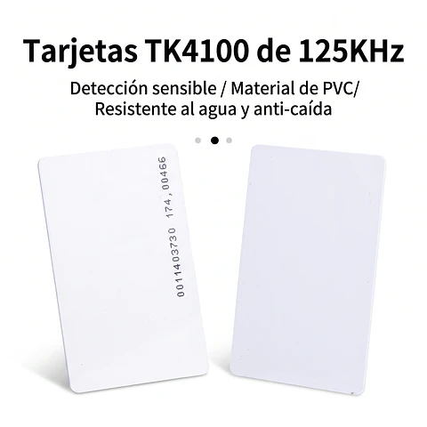 Tarjetas RFID 125KHz TK4100 para Control de Acceso