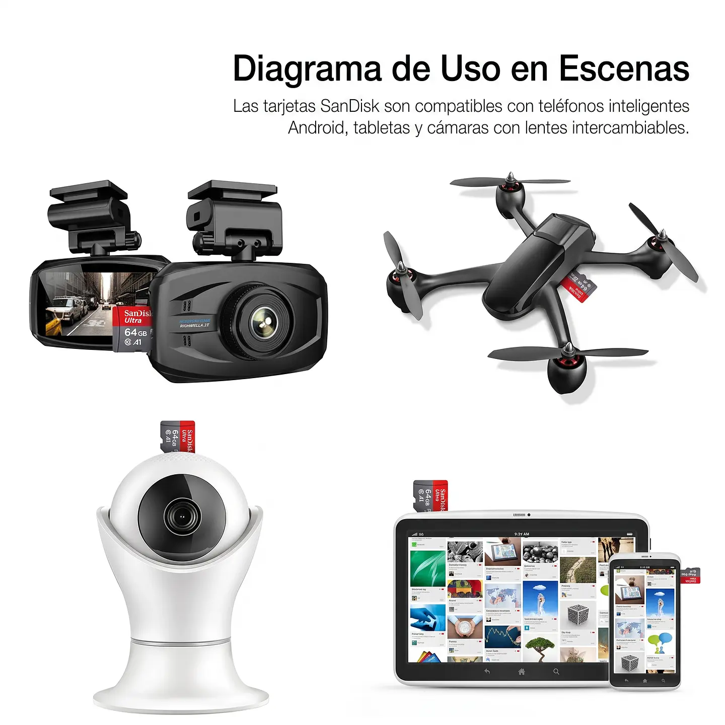 Tarjeta Micro SD 128GB UHS-I A1 para cámaras y dispositivos 4