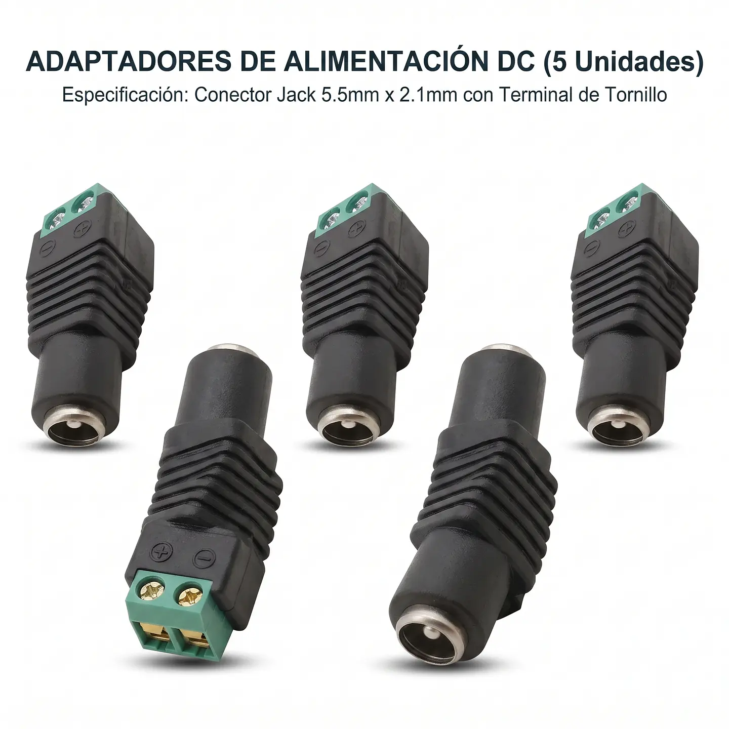 Adaptador Conector Jack DC 5.5x2.1mm 5.5x2.5mm 7