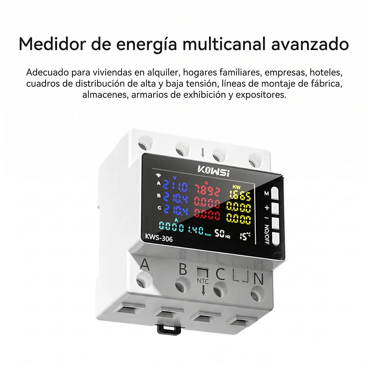 Medidor de Energía WiFi Trifásico 80A Tuya Smart con Protección de Sobrevoltaje 5