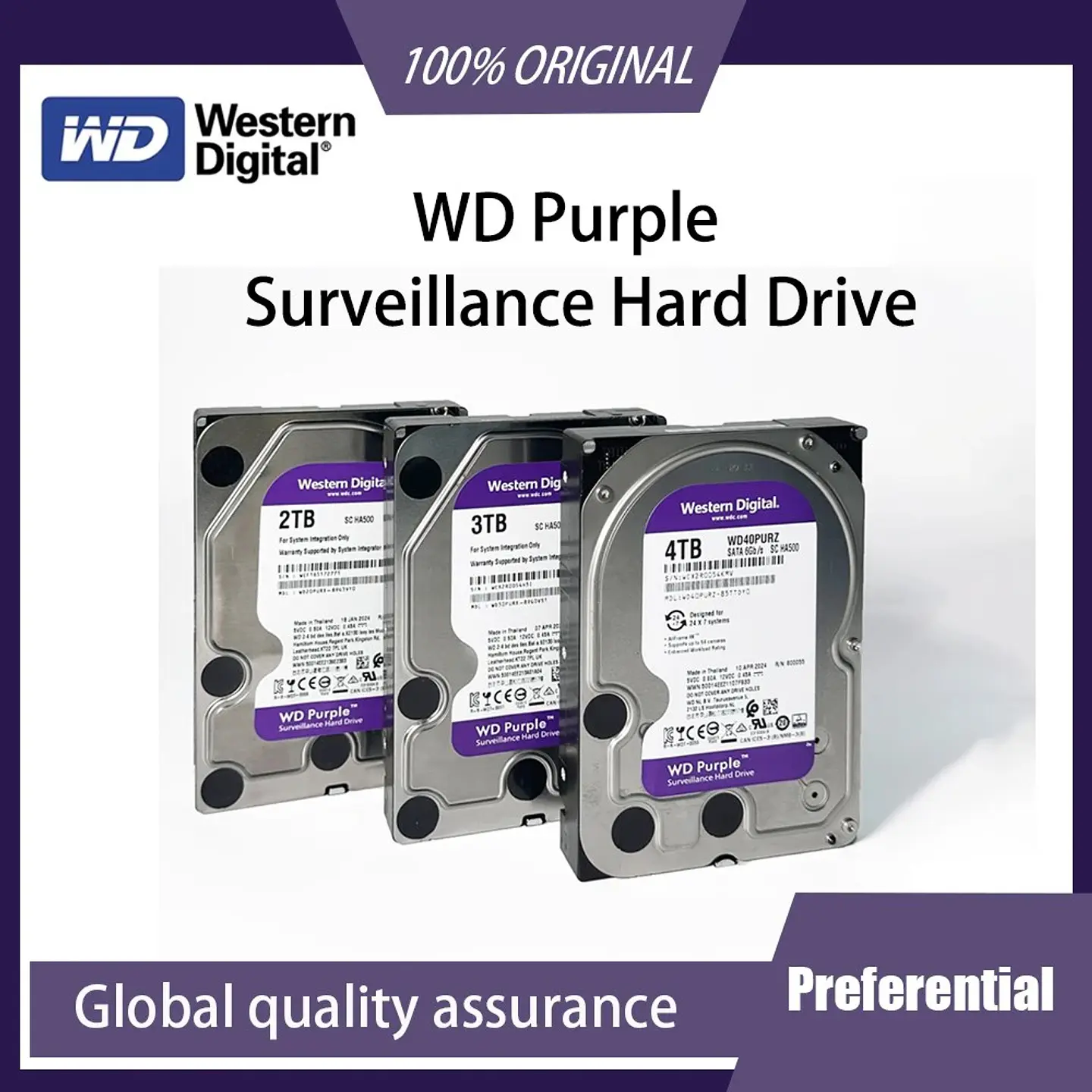 Disco Duro WD Purple para Videovigilancia 24/7 · 3,5 pulgadas SATA 1