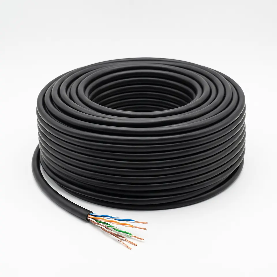 Cable UTP CAT6 EXTERIOR Negro Resistente a UV · 100% Cobre · Por Metro 1
