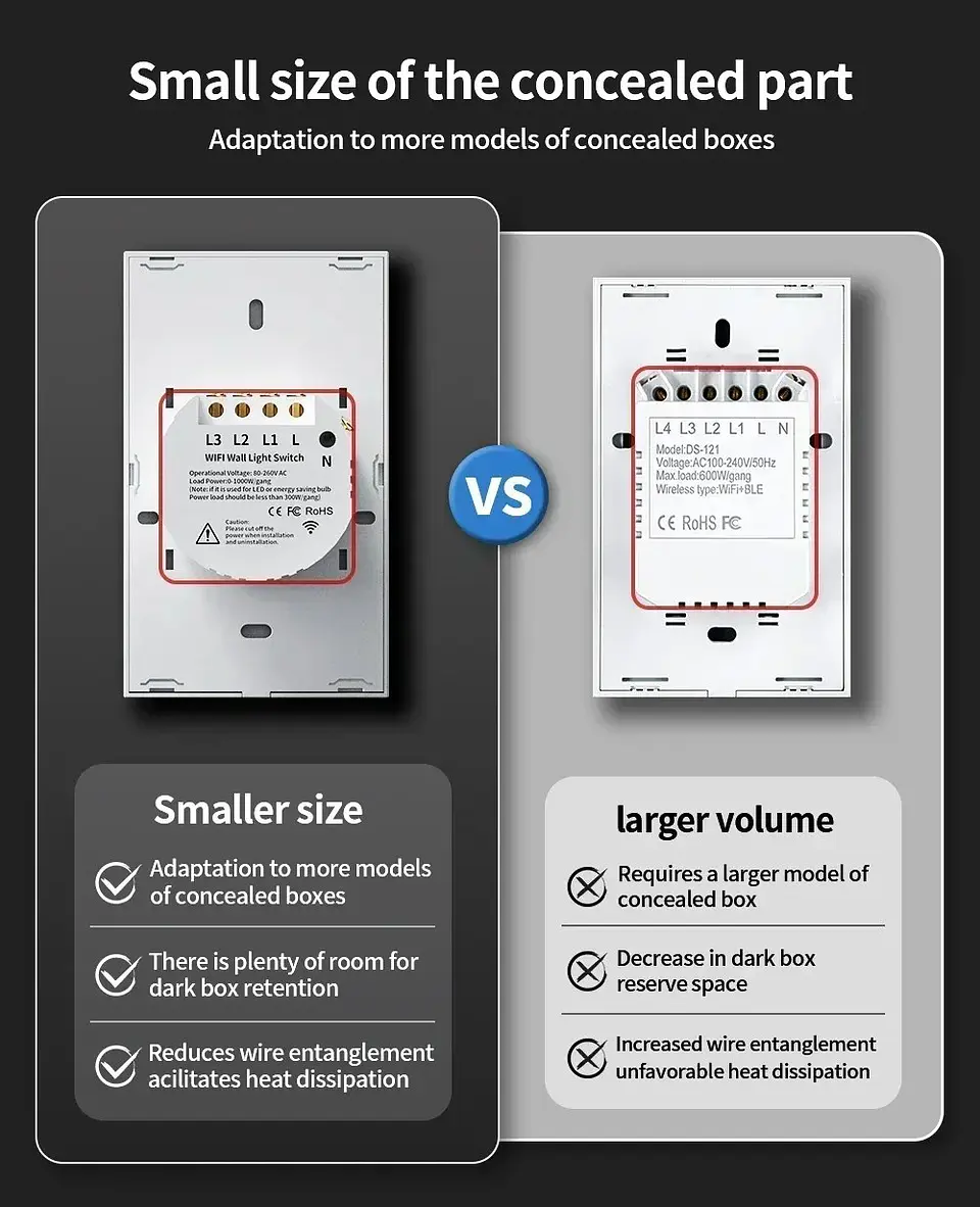 Interruptor Táctil Zigbee Sin Neutro 1/2/3 Teclas Blanco o Negro Tuya 2